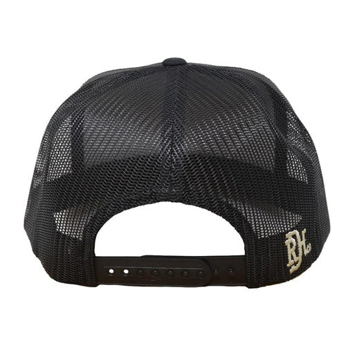 Red Dirt Hat Company Fly South 5-Panel Adjustable Snapback Hat, Trucker Cap w/Ventilated Mesh Back & Snap Back Closure, Structured Baseball Cap for Men & Women - Black, One Size Fits All