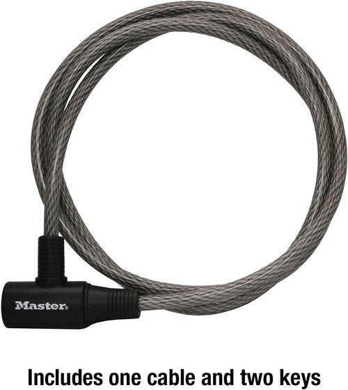 Master Lock Cable Lock - Keyed Bike Lock for Enhanced Security | 6 ft Long, Durable Design