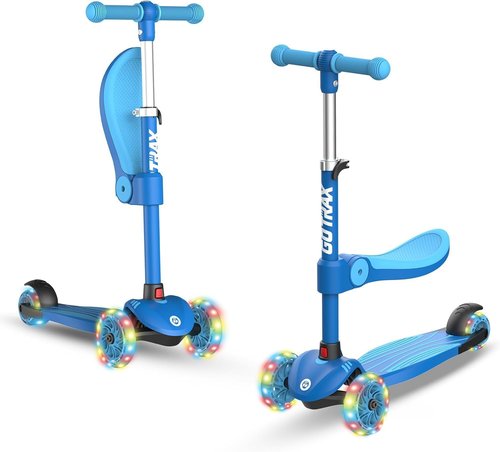 Gotrax KS3 Kids Kick Scooter - LED Lighted Wheels, Adjustable Handlebars & Removable Seat | Ages 2-8, Up to 110 Lbs