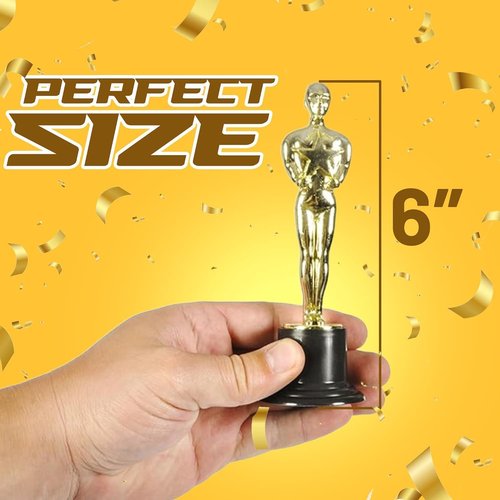 Bedwina 6" Gold Trophy Awards - Bulk Pack of 36 Golden Statues for Parties & Appreciation Gifts
