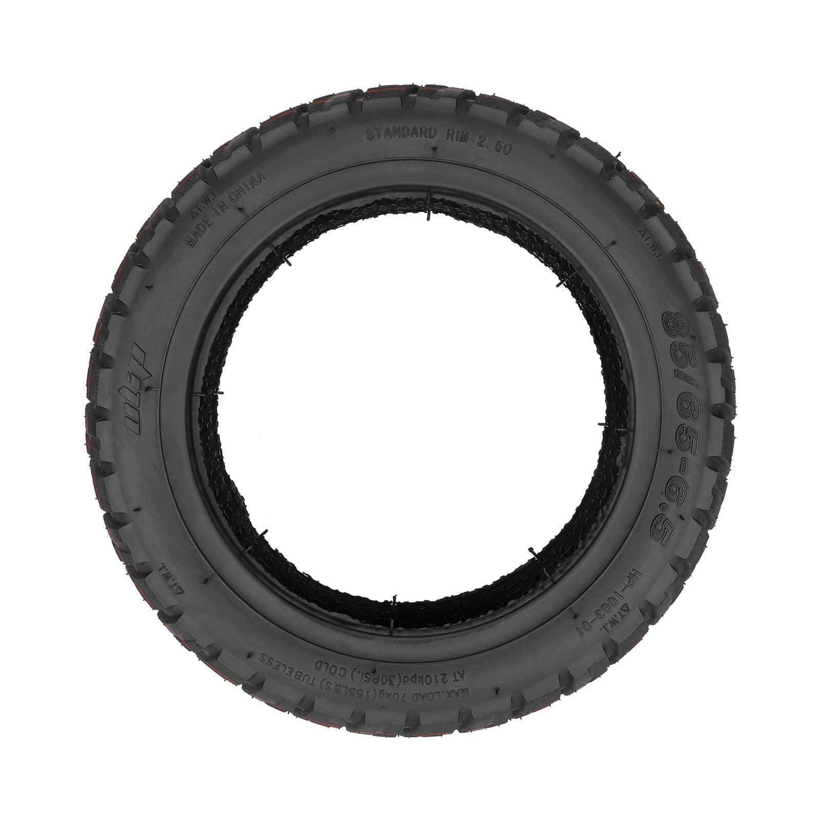 ZAITUO 10" 85/65-6.5 Rubber Explosion-proof Tubeless Tire 10-inch Replacement for Ninebot Segway Self-Balancing Scooter, Xiaomi Mini Pro, GOTRAX GX2 Hoverboard Electric Scooter Tyre Wheel Parts (2)
