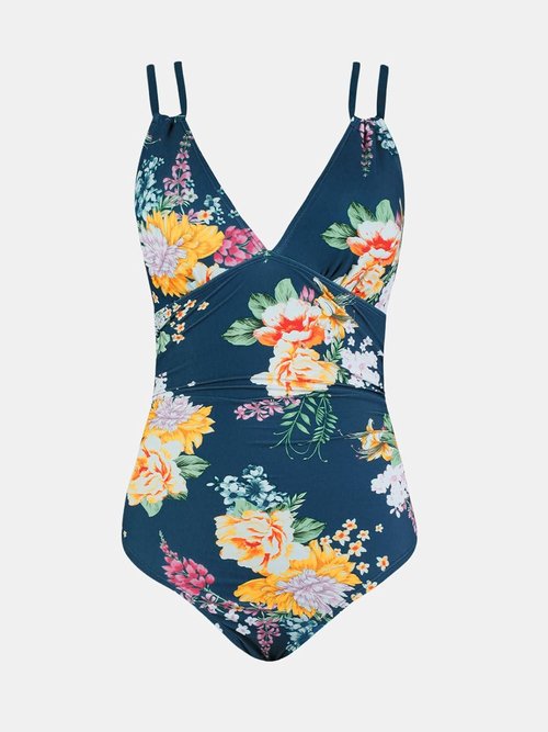 CUPSHE One Piece Swimsuit - V Neck Tummy Control with Double Adjustable Straps & Back Cutout