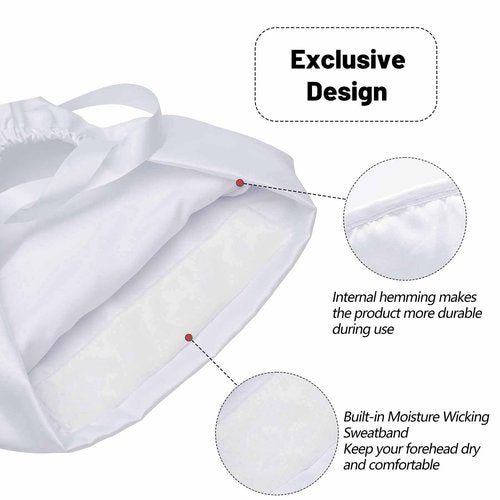 Working Cap Scrub Caps for Women, Adjustable Long Hair Nurse Head Cap, Surgical Bonnet with Sweatband & Buttons