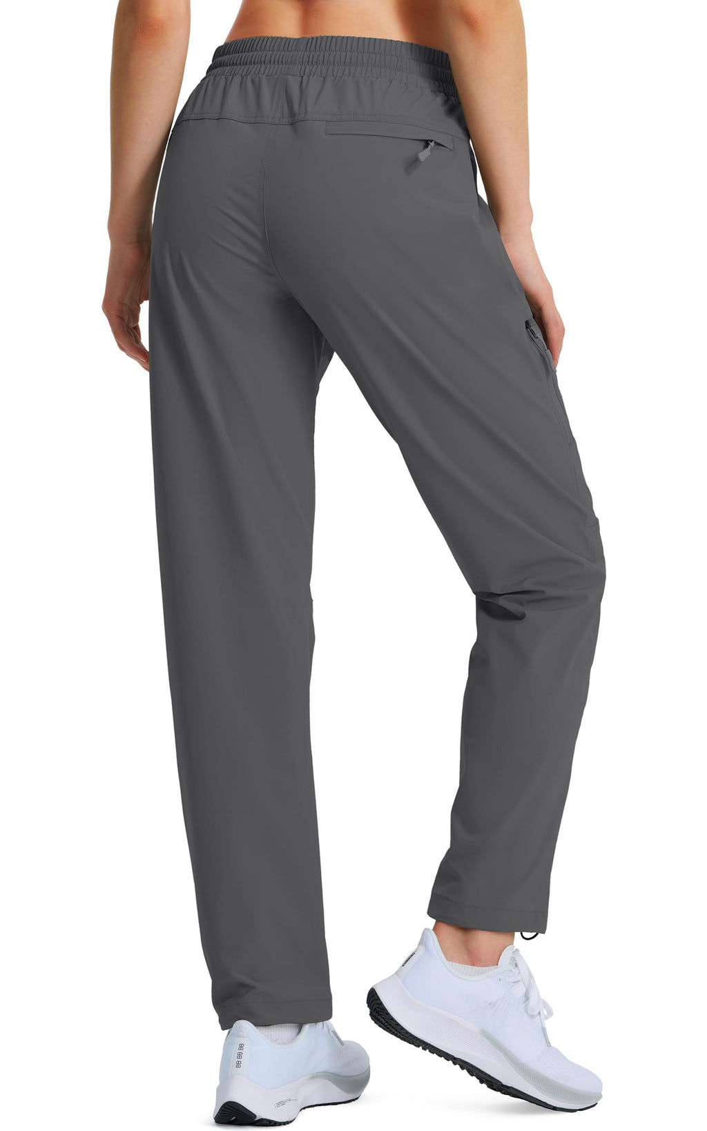 Hugut Women's Hiking Pants Quick Dry Lightweight Cargo Pants UPF 50 Water Resistant Zipper Pockets for Golf Travel Work Camping Dark Grey