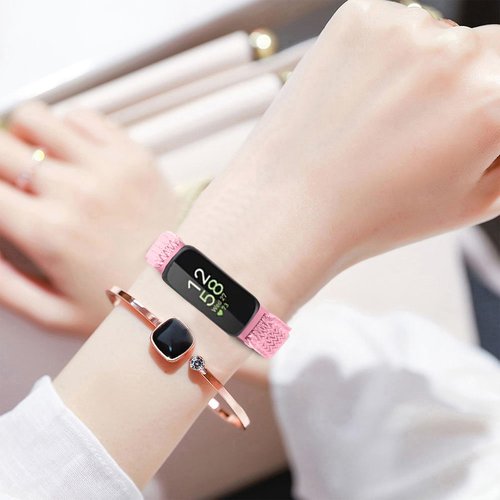 5-Pack Elastic Nylon Bands Compatible with Fitbit Inspire 3/Inspire 2/Inspire HR/Inspire, Breathable Adjustable Replacement Stretchy Nylon Loop Wristband Sport Strap for Women Men, 504