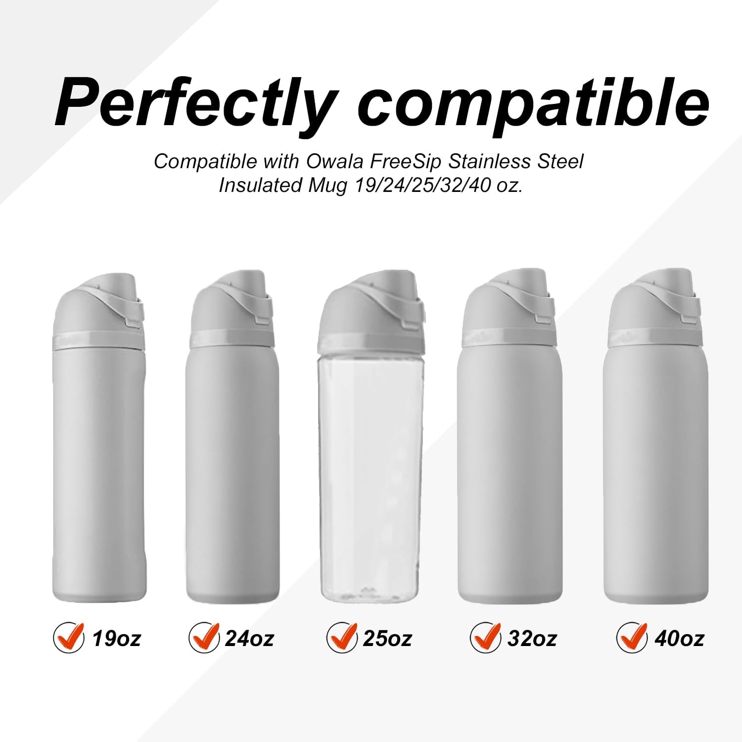 PEUTIER Replacement Stopper Set - BPA-Free Silicone Lids for Owala FreeSip Water Bottles | 3pcs