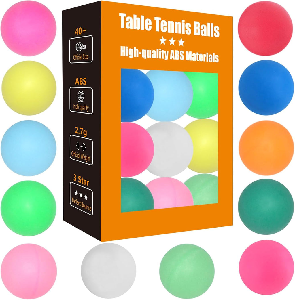 3 Star Ping Pong Balls by High Bounce - Durable ABS Material for Training, Party Games & Cat Play