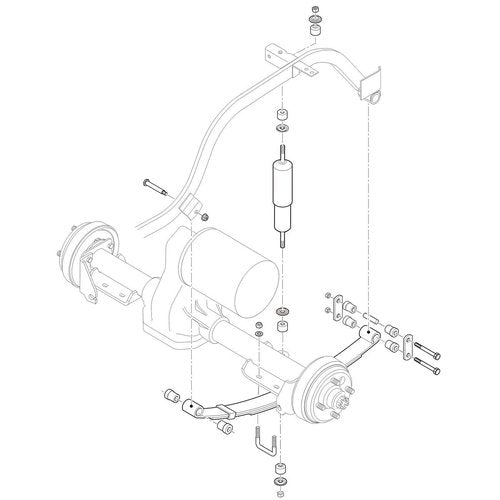 10L0L Heavy Duty Golf Cart Rear Leaf Spring Kit - 4-leaf Spring with Bushings & Sleeves for EZGO TXT Golf Cart 1995-2013