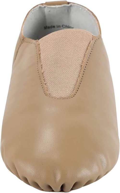 Linodes Women's Jazz Shoes - Slip-On Leather Upper with Elastic Top Piece for Comfort