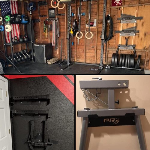PRx Performance Y-Bar Dip Station Handles for Profile ONE 2x3 & PRO 3x3 Squat Racks, USA Made, Rack Mounted Dip Bar Attachments for Strength Training… (Dip Station Storage)