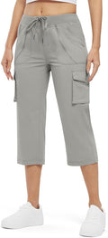 Rdruko Women's Cargo Capris - Lightweight Quick-Dry Hiking Pants with Pockets | Summer Casual Style