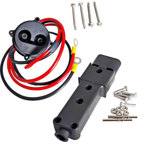 SPJIUQI JR1-H235A-00 Golf Cart 2-Pin 48V MAC Charger Plug with 130-inch DC Cord and JR1-H6181-02-00 Powerwise Receptacle with Wires for Yamaha G19/G22 Electric Models