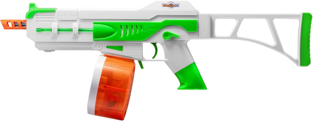 SplatRBall SRB1200 Water Gel Ball Blaster Kit - Glow-in-the-Dark, LED Lights, 225 FPS | 1200-Round Drum, 2000 Rounds - Green/White