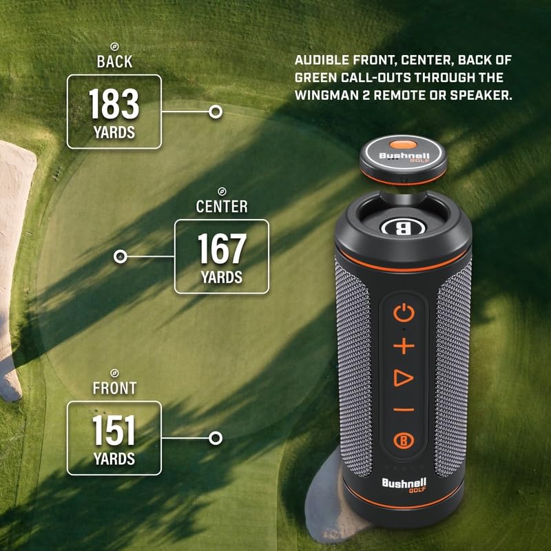 Bushnell Wingman 2 GPS Bluetooth Golf Speaker with Accurate Yardages