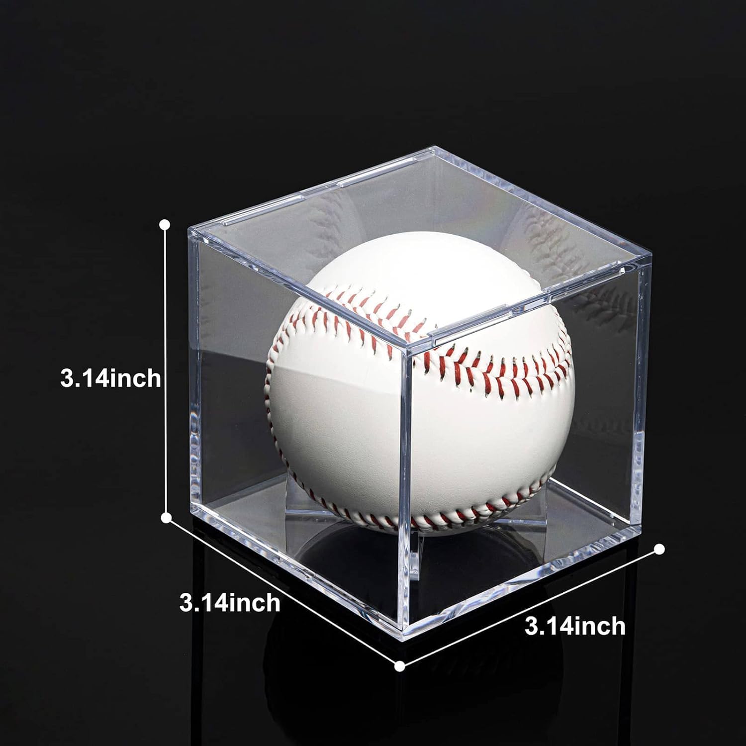 Skiennix 8 Pack Baseball Display Cases - UV Protected Acrylic Holder for Official Size Balls | Clear Memorabilia Showcase