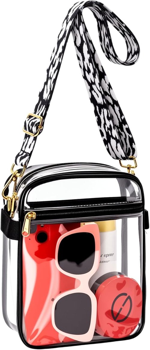 MAY TREE Clear Purse - Stadium Approved Handbag with Adjustable Strap for Events & Concerts