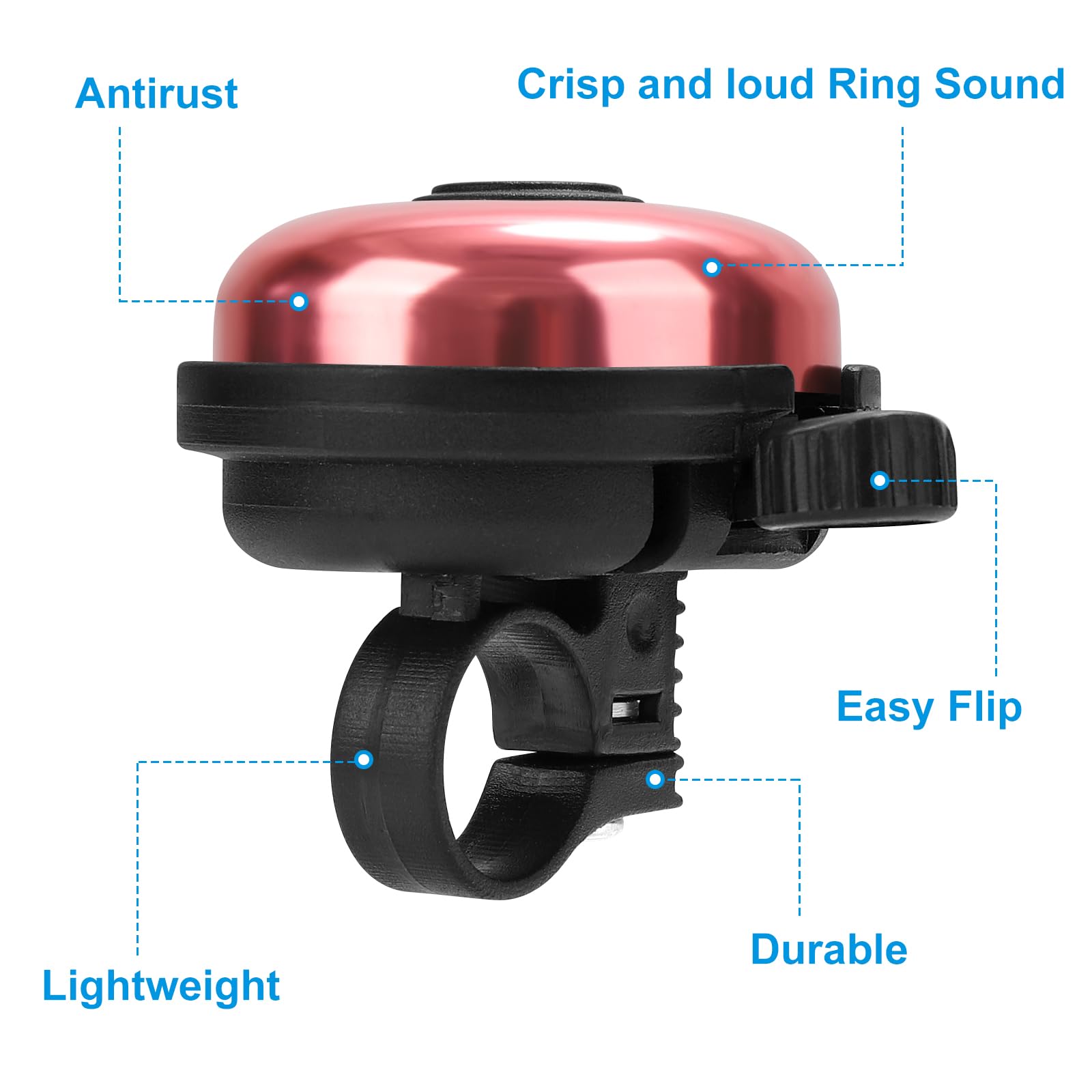 Accmor Classic Bike Bell, Aluminum Bicycle Bell, Loud Crisp Clear Sound Bicycle Bike Bell for Adults Kids