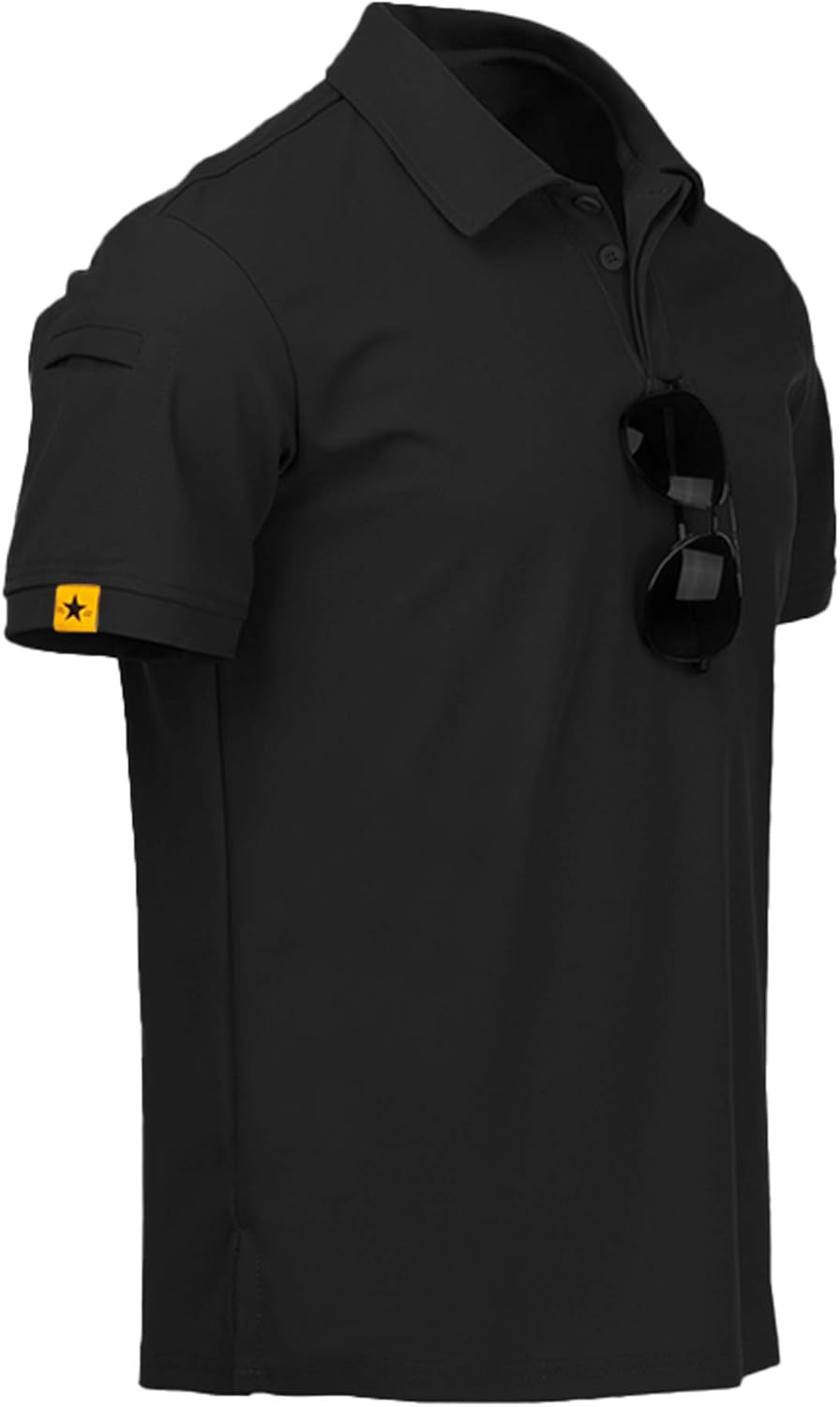 SCODI Men's Tactical Polo Shirt - Performance Short Sleeve Athletic Golf Tee | Casual Collared Design