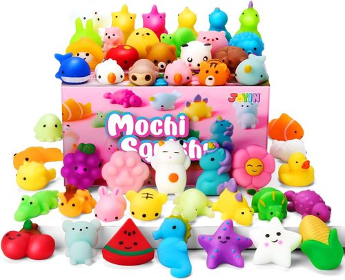 JOYIN Mochi Squishy Toys Set - 25 Pack Mini Kawaii Stress Relief Toys for Kids | Perfect Party Favors & Goodie Bag Fillers