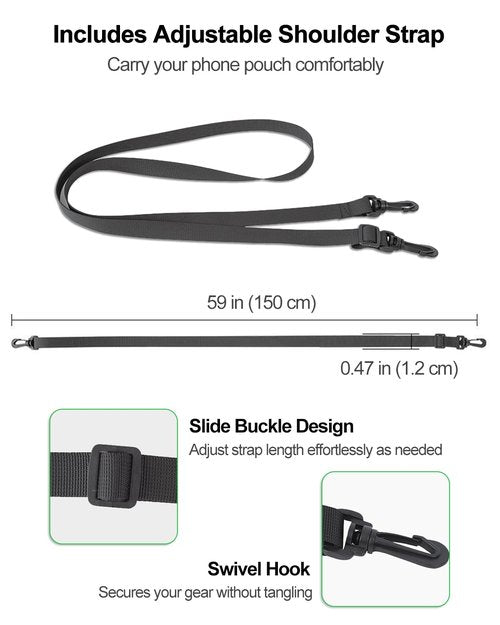Danuosie Backpack Shoulder Strap Pouch - Waterproof Strap Pack Phone Pouch, Backpack Strap Pocket Attachment Bag, Small Crossbody Bag Waist Pack for Sports Hiking Camping