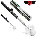 WENTCCION Retractable Golf Swing Trainer, Training Aid with Grip Trainer, Click Feedback for Tempo & Swing Mechanics, Weighted Indoor Practice Stick for Home Office, Gift for Men&Lady Beginners
