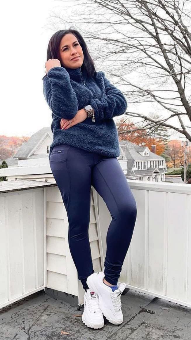 RBX Fleece-Lined Leggings for Women Yoga Pants with Pockets Gym Pants for Cold Weather Full-Length Leggings for Running Yoga