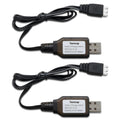 Skiennix Gel Blaster Battery Charger - 7.4V 3 Pin Replacement Cable for Splat Ball & RC Cars | 2-Pack