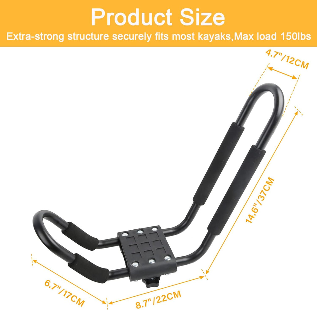 PIRIPARA Kayak Roof Rack - J-Bar Carrier Holder for Canoes & Surf Skis | Set of 4 for SUVs & Trucks