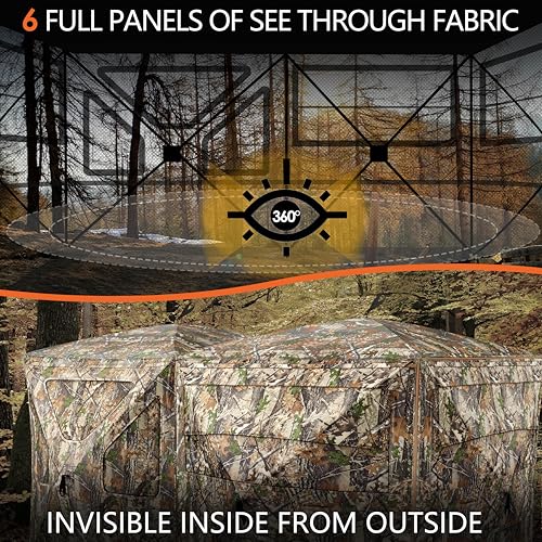 Hunt Quiet 360° See-Through Hunting Blind for 4-6 Hunters