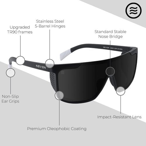 NEVEN Daywalkers Polarized Sunglasses - Sleek UV Protection with Side Shields | Stylish Shades for Men & Women