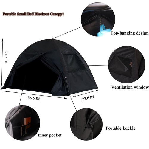 Sleep Bed Tent Light-Blocking Privacy Tent Blackout Canopy to Improve Sleep Anytime, Anywhere. Perfect for Nightshift, Dorms, Travel, Naps and Relaxation
