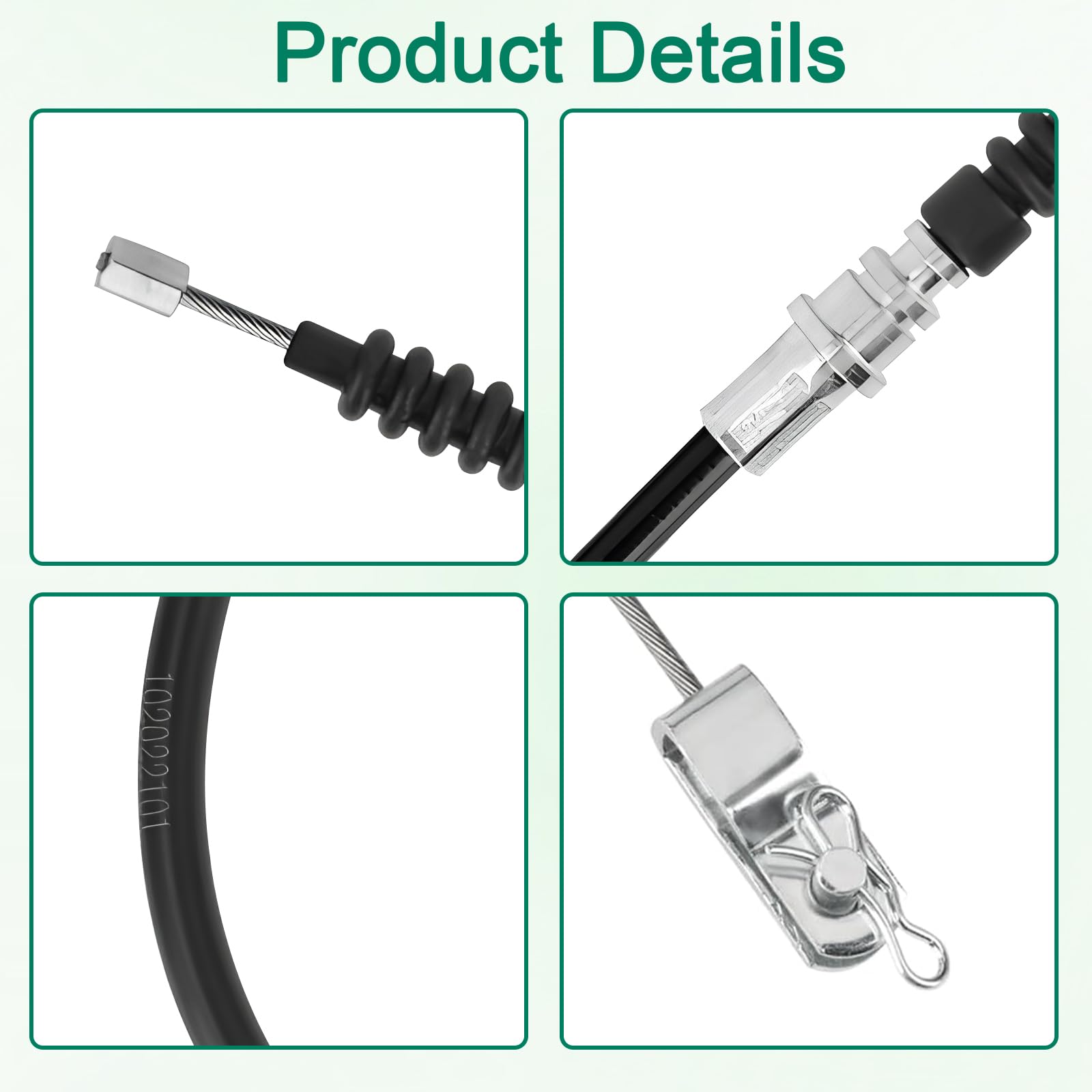 RO6G Replacement Club Car Ds Brake Cable 102022101 1020221-01 1019907 for 2000-Up Club Car Golf Cart Cable Stainless Steel Core Driver & Passenger Side Cables