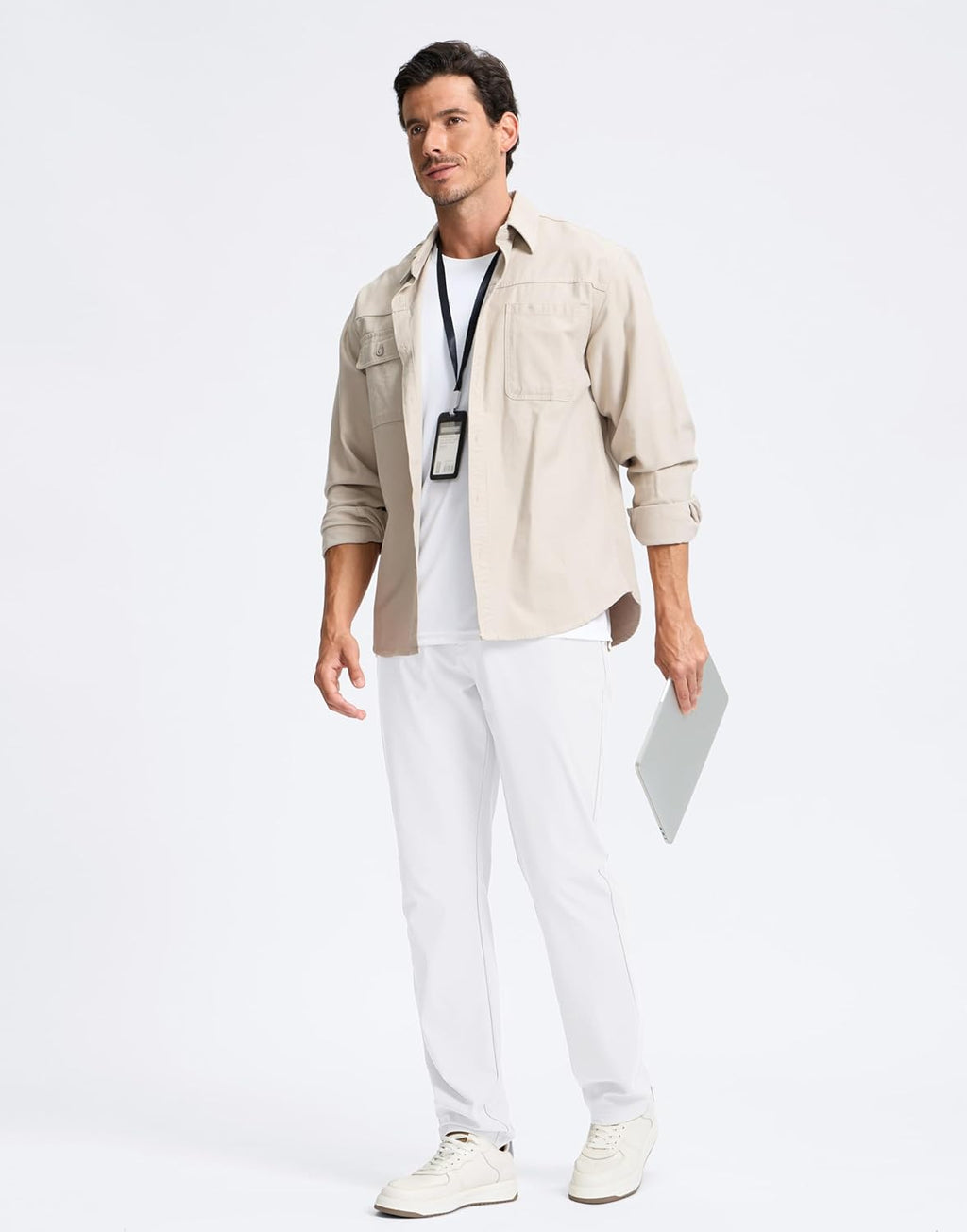 Pudolla Men's Golf Pants - Comfy Stretch Quick-Dry Casual Slacks | Lightweight Dress Trousers with Pockets