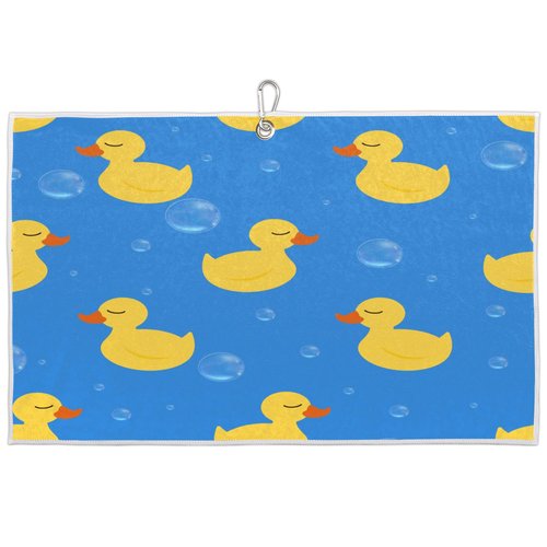 KOBLEN Rubber Ducks Golf Towel with Carabiner 24x15 inches Microfiber Durable Perfect for Cleaning Clubs and Balls Essential Golfing Accessory for Men and Women