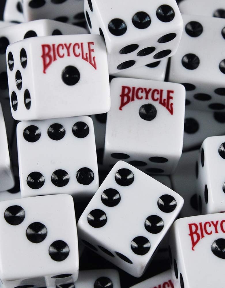 Skiennix Bicycle Dice Set - 5 Count Colorful Dice for Fun Games and Activities