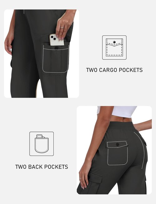 MoFiz Women's Cargo Capris - Lightweight Quick-Dry Travel & Hiking Pants with Pockets