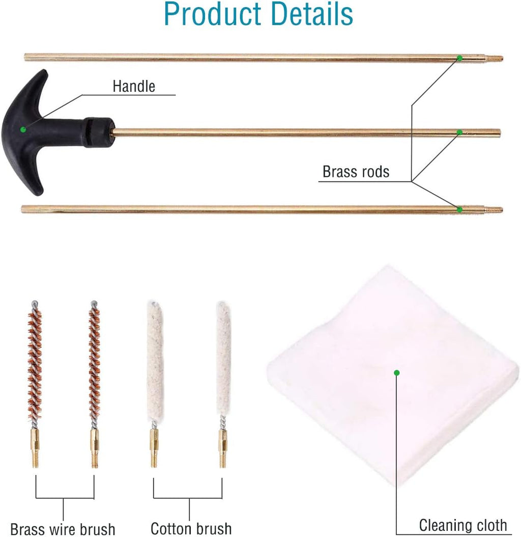 Rifle Gun Barrel Cleaning Kit - .177/.22 Caliber Bore Brush Set for Airguns & Pistols | Complete Care Solution