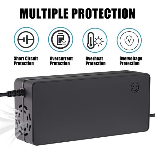 New Upgrade 24V 5A Battery Charger with Fan Cooling 3-Pin Male XLR Connector Compatible with Pride Mobility, Jazzy Power Chairs, Drive Medical, Golden Technologies, ShopRider