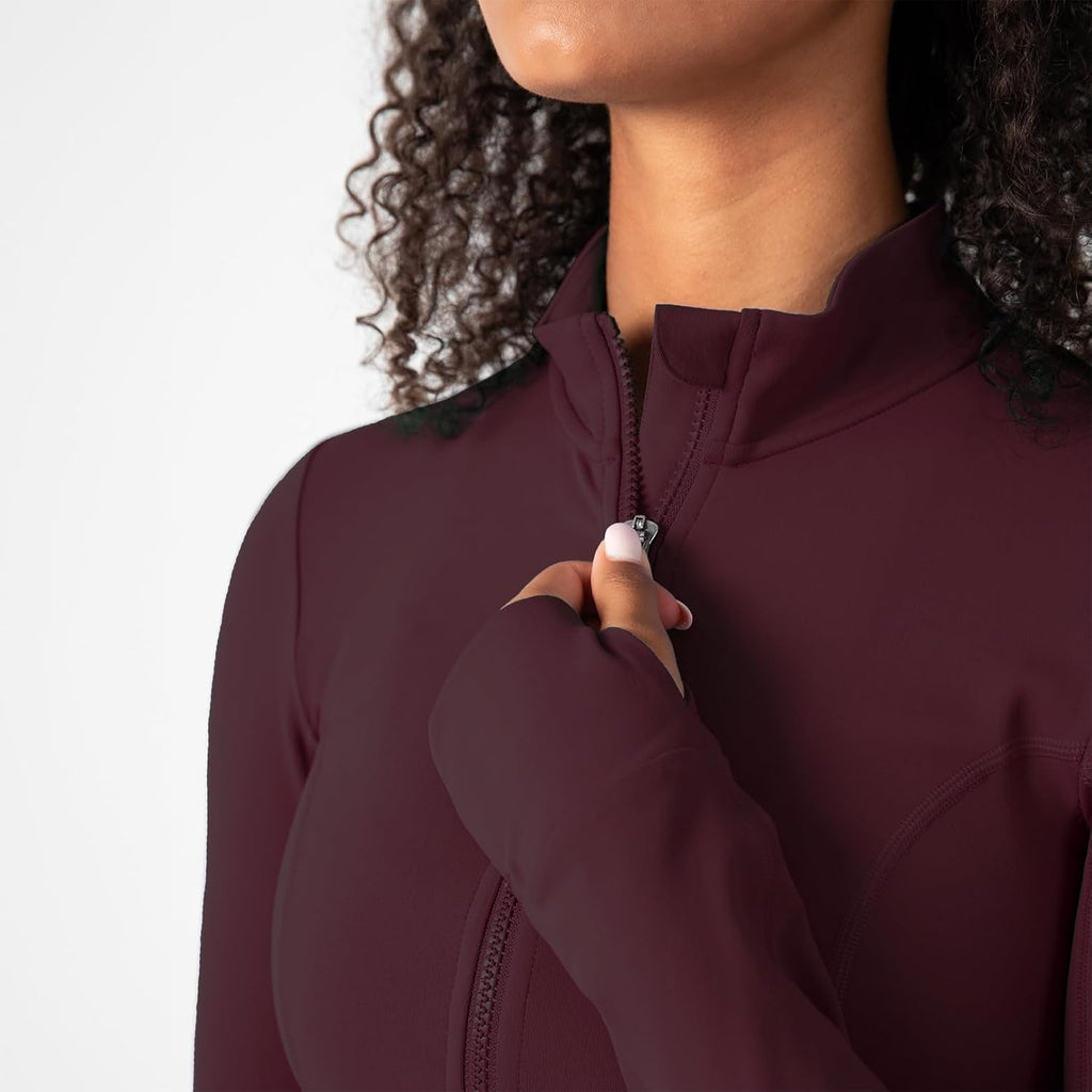 YITTY Active Ultraluxe Full Zip Jacket - 4-Way Stretch Athleisure with Thumbholes | Women's Size Options
