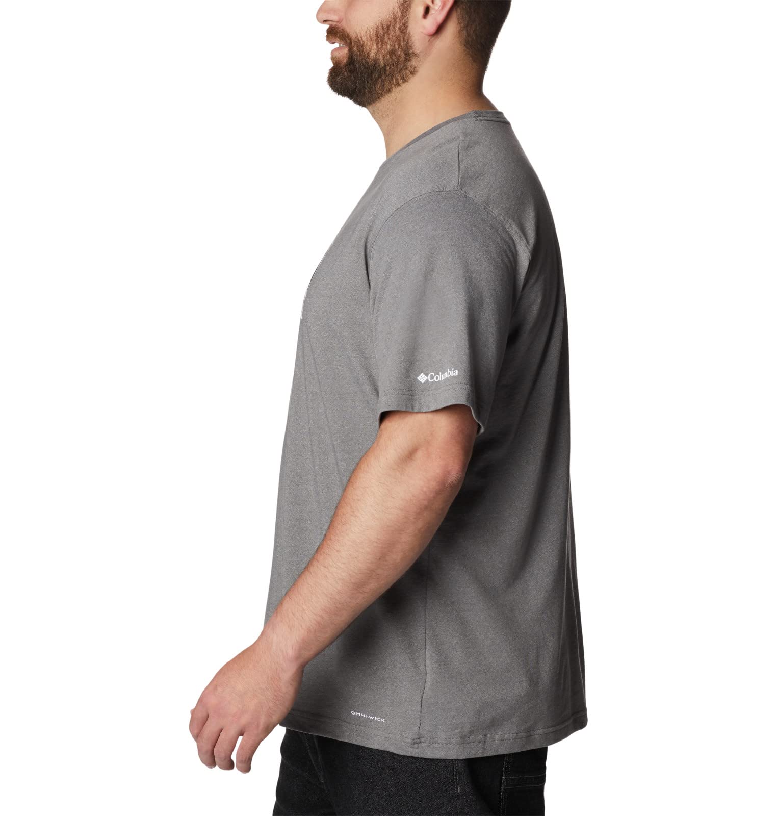 Columbia Men's Thistletown Hills Graphic Short Sleeve, City Grey Heather/Hikers Graphic, 6X Big