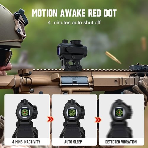 VANTARA Red Dot Sight for Rifle - 2 MOA Dot Optic Long Gun Scope Sight with Picatinny Riser Mount & Absolute Co Witness & Adjustable Brightness & Shockproof & Fog-Proof #VHD-02