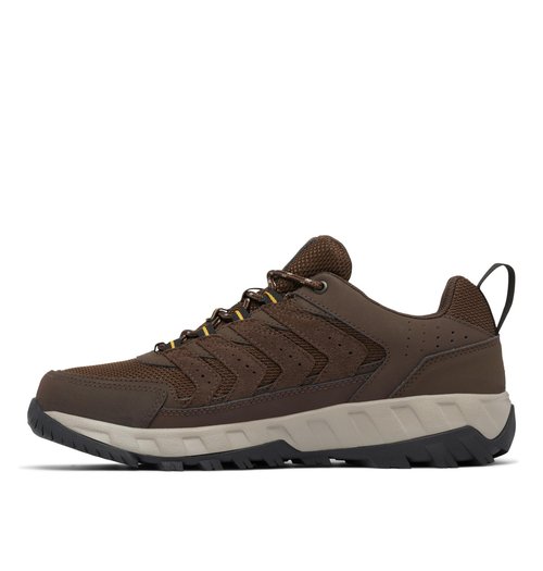 Columbia Mens Strata Trail Low Waterproof, Cordovan/Golden Yellow, 9.5