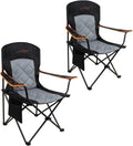 Fair Wind Heavy Duty Camping Chair - 350LBS Capacity, Fully Padded with Cup Holder & Side Pocket | 2 Pack