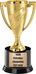 Crown Awards Gold Cup Trophy - Custom Engraving | 7.25" Personalized Gold Swirl Design