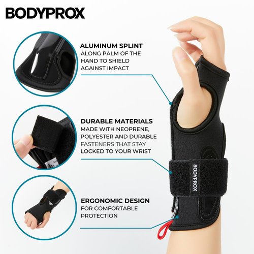 Bodyprox Wrist Guards (1 Pair) for Snowboarding, Skateboarding and Inline Skating, Sports Protection Wrist Guard (Medium)
