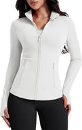 AVGO Women's Lightweight Workout Jacket - Slim Fit Athletic Zip-Up with Pockets & Thumb Holes