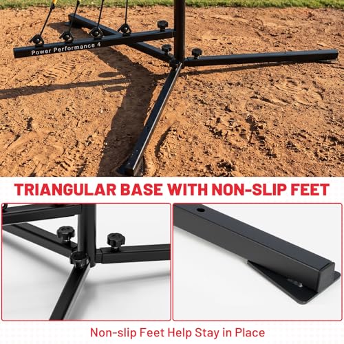 Adjustable Baseball Swing Trainer with Auto-Return & Resistance Bands