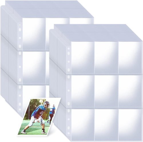 1800 Pockets Card Sleeves by [Brand Name] - Double-Sided Trading Card Pages for 3 Ring Binders | Clear Baseball Card Sleeves