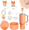 Stanley - Cup Accessories Set with Straw Cover, Spill-Proof Stopper & Dog Handle Charm | Sunshine Orange