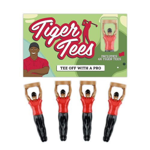 Gift Republic Unisex Tiger Golf Tees 4-Pack, Multi, One Size